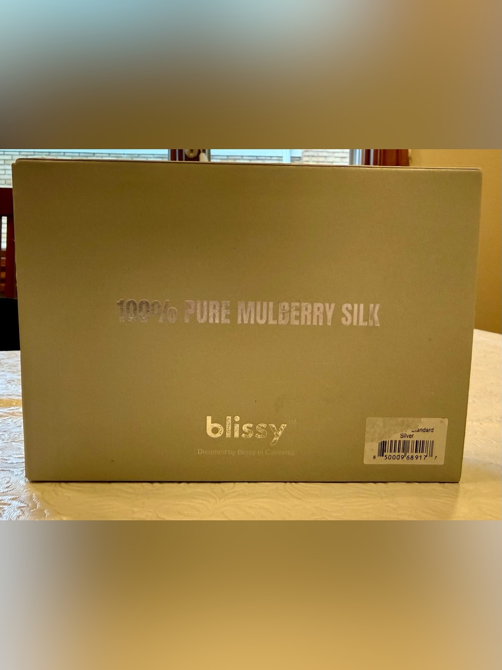 Blissy 100% Pure Mulberry Silk Pillowcase in Standard size - Silver color